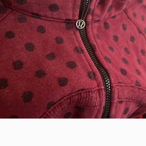 Lululemon Scuba Hoodie IIGhost Dot Heathered Cranberry Bordeaux Drama size 12 - Picture 4 of 9